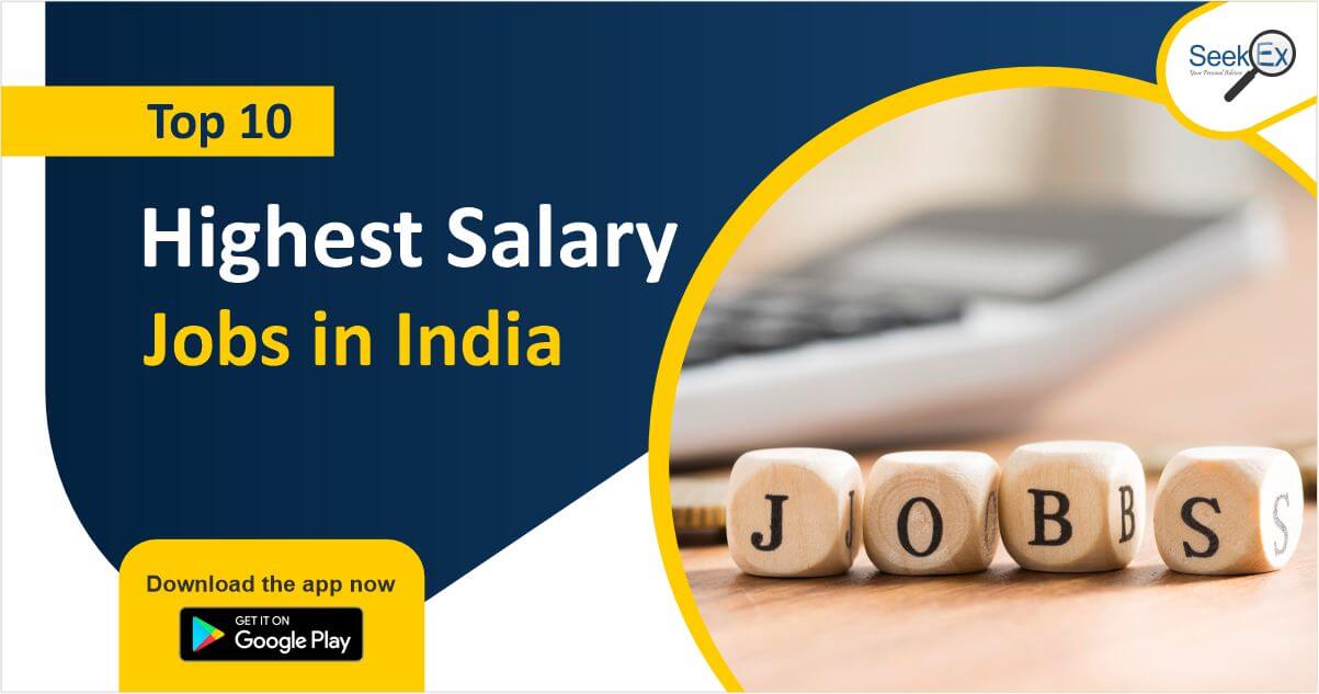 Top 10 Highest Salary Jobs in India | Highest Paying Jobs Public and Private Jobs 2022  – SeekEx